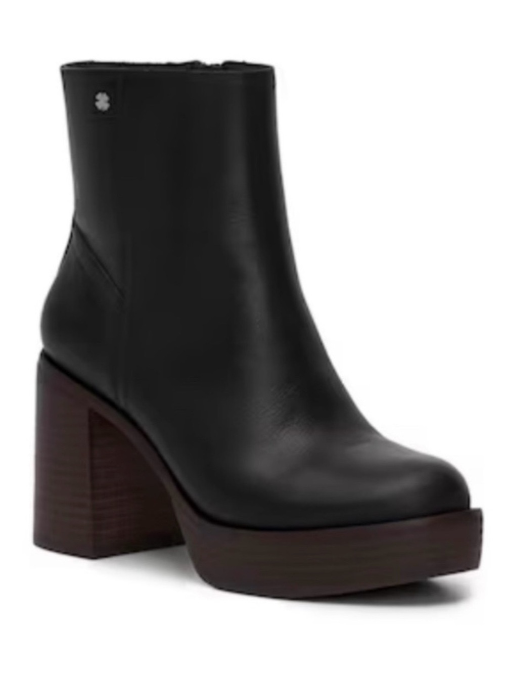 Lucky Brand women’s Olliner Black Leather Platform Ankle Boot.size 9.5